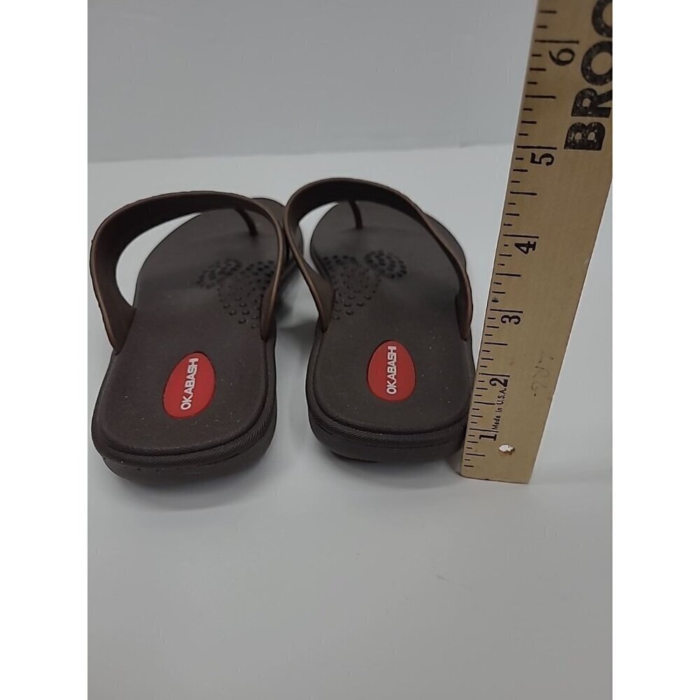 Okabashi Thong Sandals Brown Women's Size Large Made in USA - Picture 7 of 7